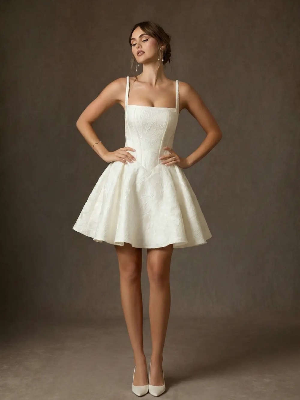 Azazie Jacquard Mini Dress (never worn)